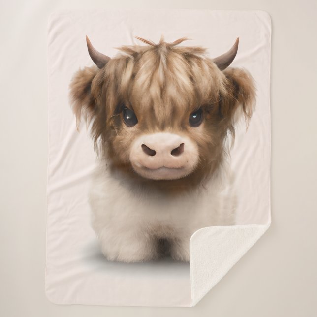 Couverture Sherpa Cute Highlands Scottish Cow (Devant)