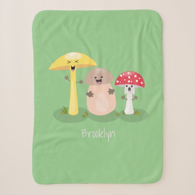 Couverture Sherpa Cute kawaii champignon champignon toadstool (Devant)