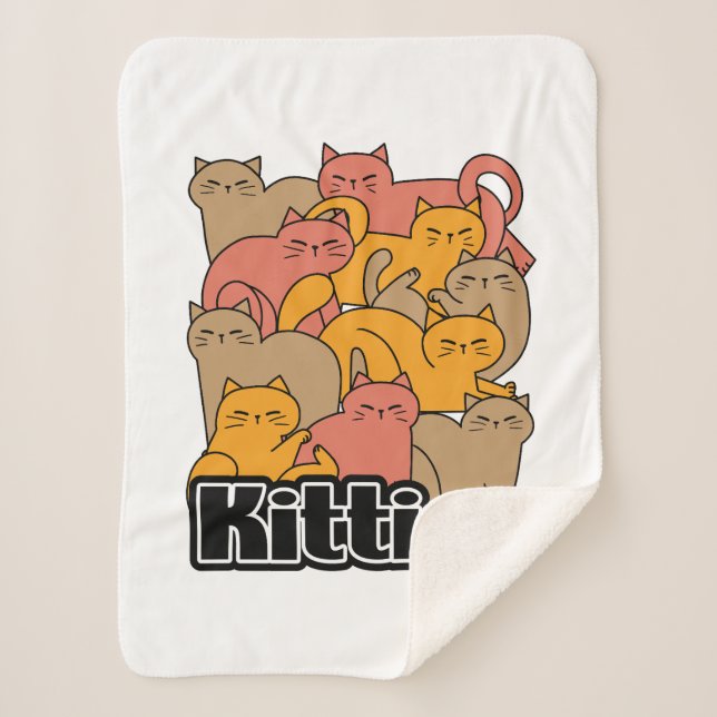 Couverture Sherpa Cute Kitties Design - Cat Art adorable (Devant)