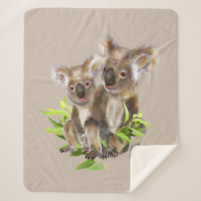 Couverture Sherpa Cute Koala Ours Australien Faune Animale Nature (Devant)
