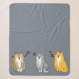 Couverture Sherpa Cute Little Cats Kittens Cartoon Musique