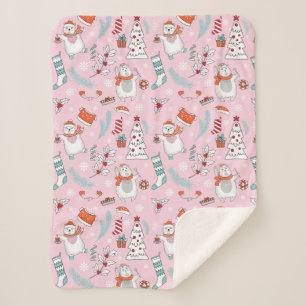 Couverture Sherpa Cute Noël Sherpa Blanket