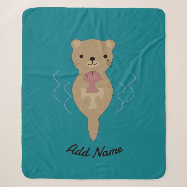 Couverture Sherpa Cute Otter (Devant)