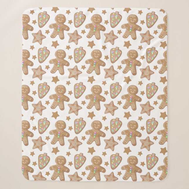 Couverture Sherpa Cute pain d'épices Noël Motif biscuit (Devant)