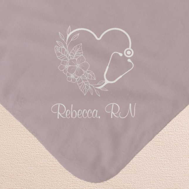 Couverture Sherpa Cute Personnalisée Stethoscope Floral Infirmière (Cute floral stethoscope Personalized Custom name nurse doctor blanket gift feminine present cozy)