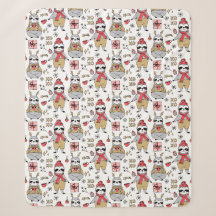 Cute Tropical Christmas Sherpa Blanket