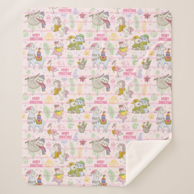 Couverture Sherpa Cute Tropical Christmas Sherpa Blanket (Devant)