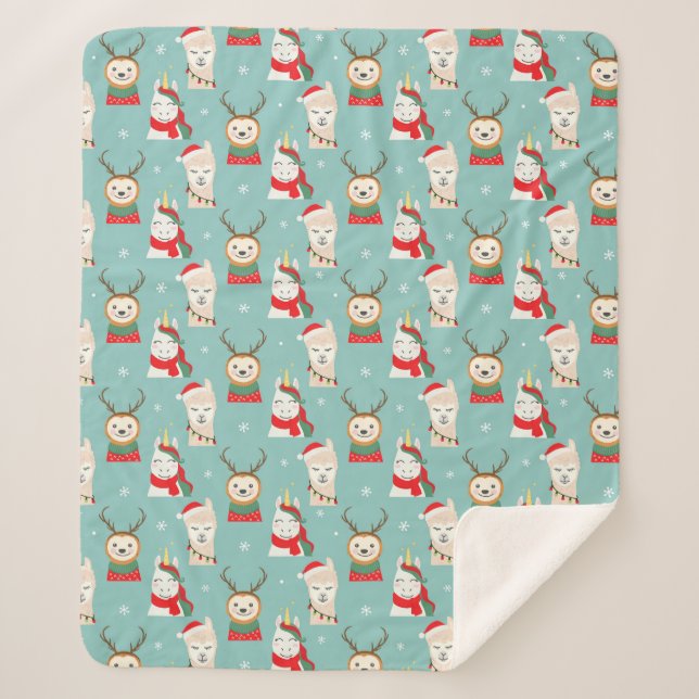 Couverture Sherpa Cute Tropical Christmas Sherpa Blanket (Devant)