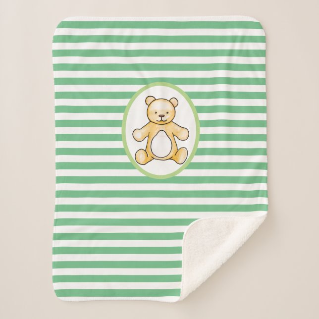 Couverture Sherpa Cute vintage teddy bear (Devant)