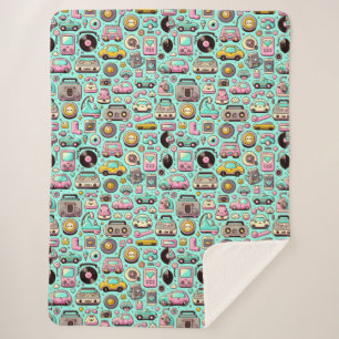 Couverture Sherpa Cuties rétro : Pastel Whimsical