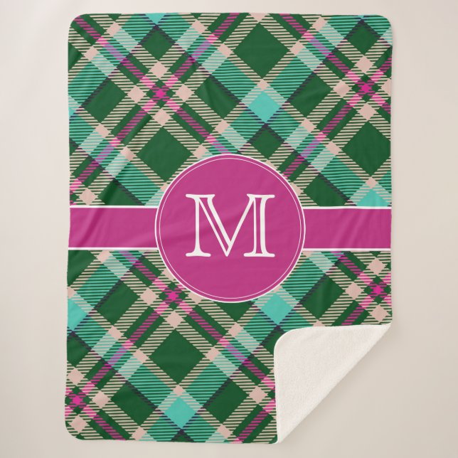 Couverture Sherpa Cuve Sherpa turquoise et rose (Devant)