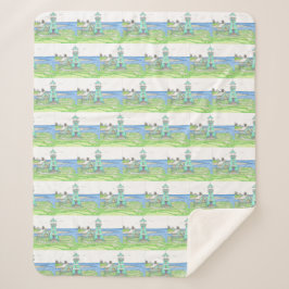 Couverture Sherpa Cyan Lighthouse Sherpa Blanket