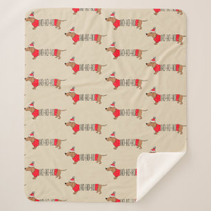 Couverture Sherpa Dachshund Christmas Sherpa Fleece Blanket
