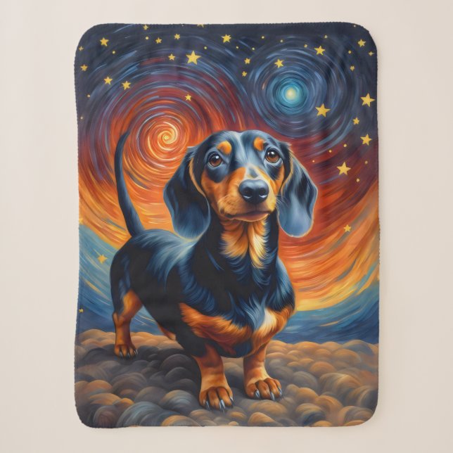 Couverture Sherpa Dachshund Doxie Weiner Chien Artsy (Devant)
