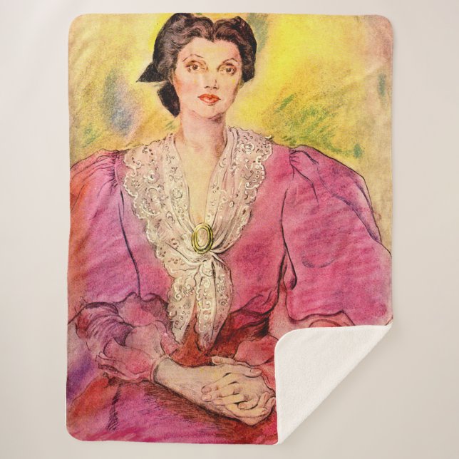 Couverture Sherpa dame rose (Devant)