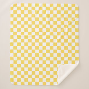 Couverture Sherpa Damier jaune visuel classique