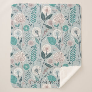 Couverture Sherpa Dandelion Whimsical & Floral Folk Art Seamless (2)