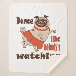 Couverture Sherpa Danse comme personne ne regarde poule Carlin chien