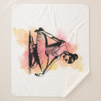 Couverture Sherpa Danseuse de ballet dansant en couleur 