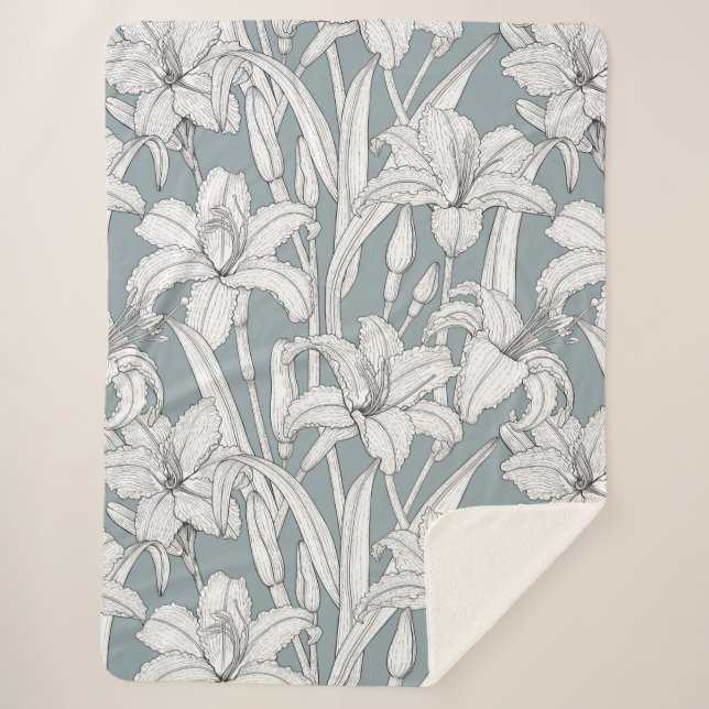 Couverture Sherpa Daylilies (Devant)