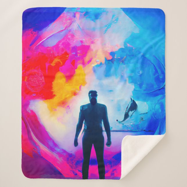 Couverture Sherpa Debout dans les couleurs (Devant)