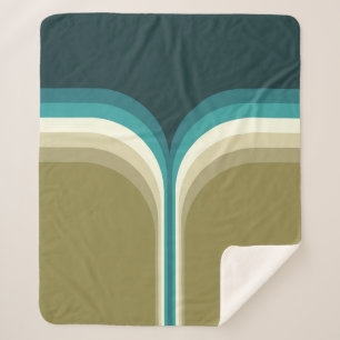 Couverture Sherpa Décor à deux arches de style rétro