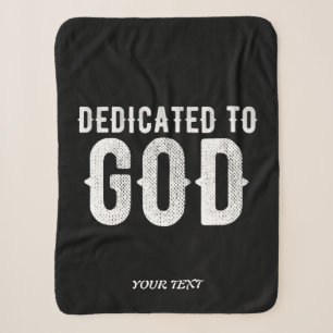 COUVERTURE SHERPA DÉDIÉ À DIEU COOL PERSONNALISABLE TEXTE BLANC