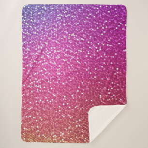 Couverture Sherpa Dégradé arc-en-ciel de Parties scintillant hexagon