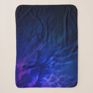 Couverture Sherpa Des ailes mystiques aux plumes bleues profondes