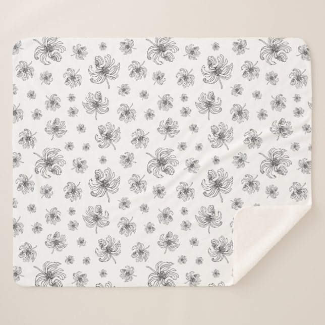 Couverture Sherpa Des pivoines graphiques. (Devant (Horizontal))