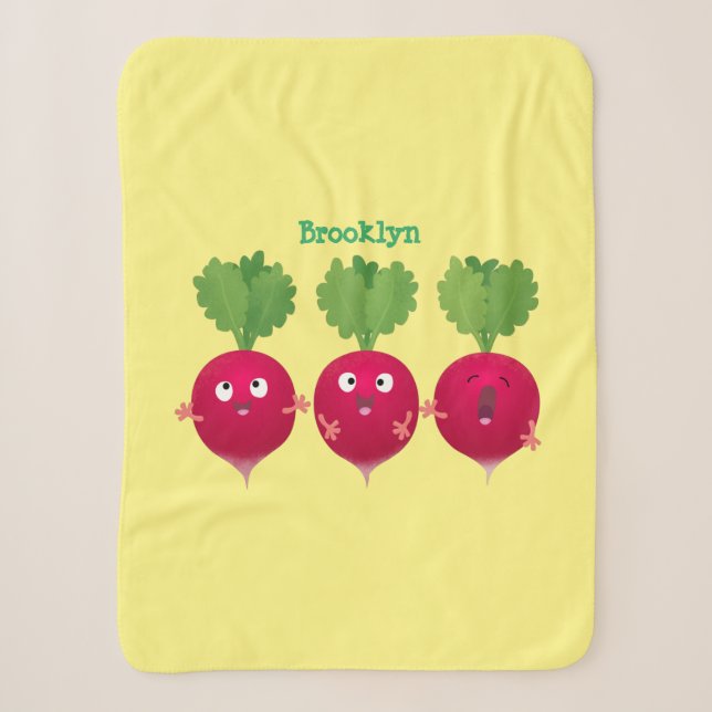 Couverture Sherpa Des radis mignons chantant des légumes de dessin a (Devant)