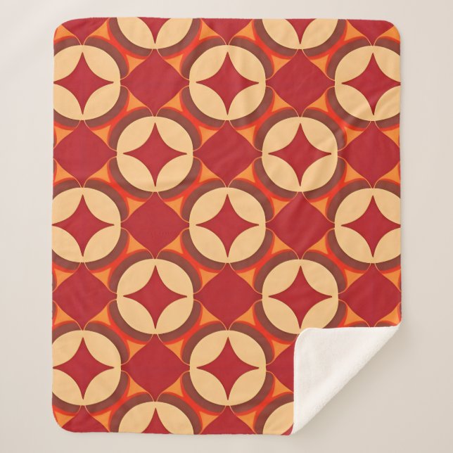 Couverture Sherpa Design abstrait géométrique rouge (Devant)