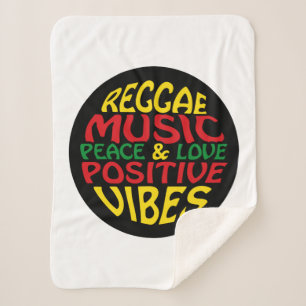 Couverture Sherpa Design de reggae avec des paroles et des citations