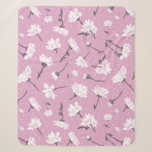 Couverture Sherpa Design Floral Rose - Art Fleur Élégant