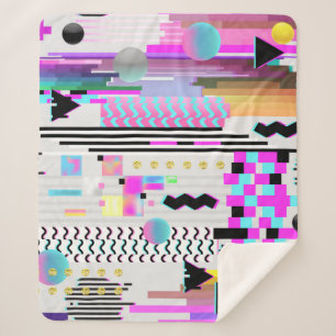 Couverture Sherpa Design Motif sans soudure. Cyberpunk numérique