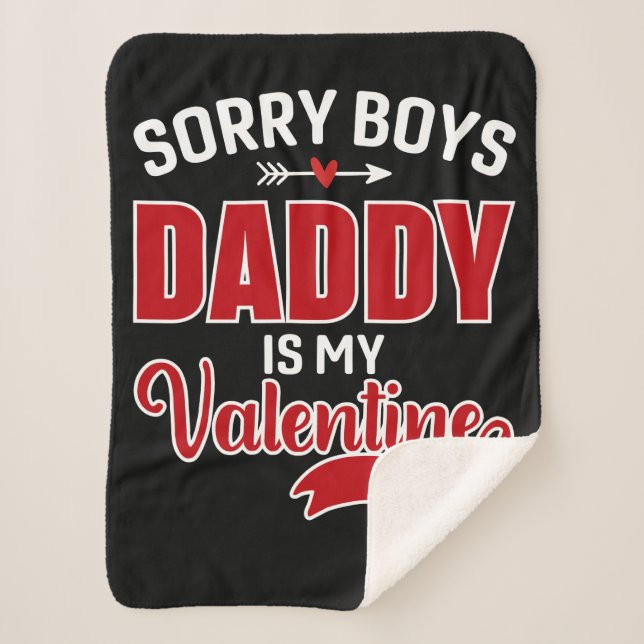 Couverture Sherpa Désolé Boys Papa est ma Saint Valentin (Devant)