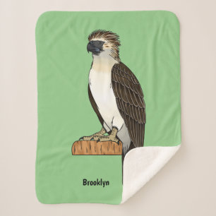 Couverture Sherpa dessin animé d'aigle des Philippines