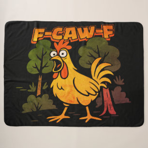 Couverture Sherpa Dessin de poulet drôle – Humour animal de dessin a