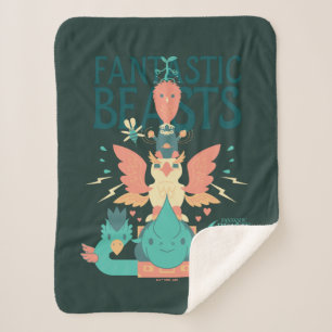 Couverture Sherpa Dessin Des Bêtes Fantastiques Émergent De Suitcase