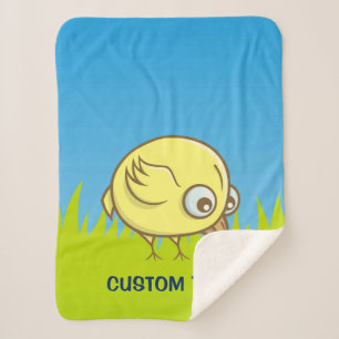 Couverture Sherpa Dessin d'oiseau jaune