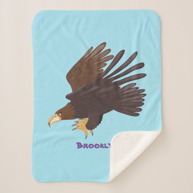 Couverture Sherpa dessin humoristique d'aigle royal (Devant)