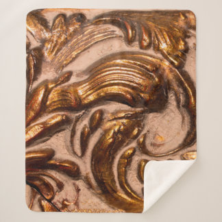 Couverture Sherpa détail du cadre décoratif, couleur bronze. 