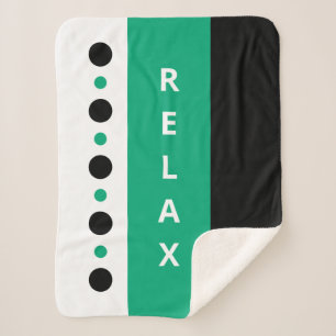 Couverture Sherpa Détendez points rayures noir vert