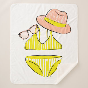 Couverture Sherpa Détendez-vous au soleil - maillot de bain jaune