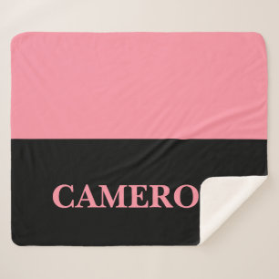 Couverture Sherpa Deux couleurs tendance   Nom   Noir et rose saumon