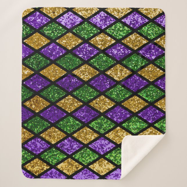Couverture Sherpa Diamants de paillettes scintillants, arrière - pla (Devant)