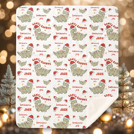 Couverture Sherpa Dinosaure de Noël Santasaurus Nom