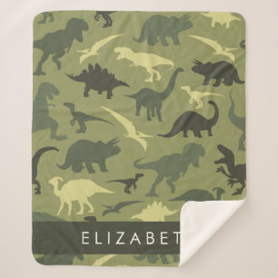 Couverture Sherpa Dinosaure Motif, Dinosaur Silhouette, Votre Nom