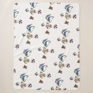 Couverture Sherpa Dinosaures de Noël