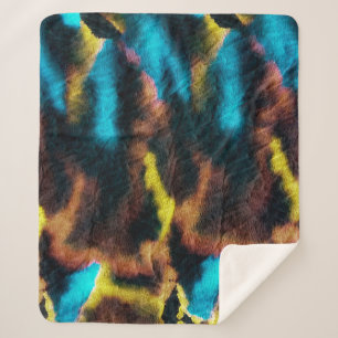 Couverture Sherpa Disco Ikat Motif. Arrière - plan d'art sale coloré